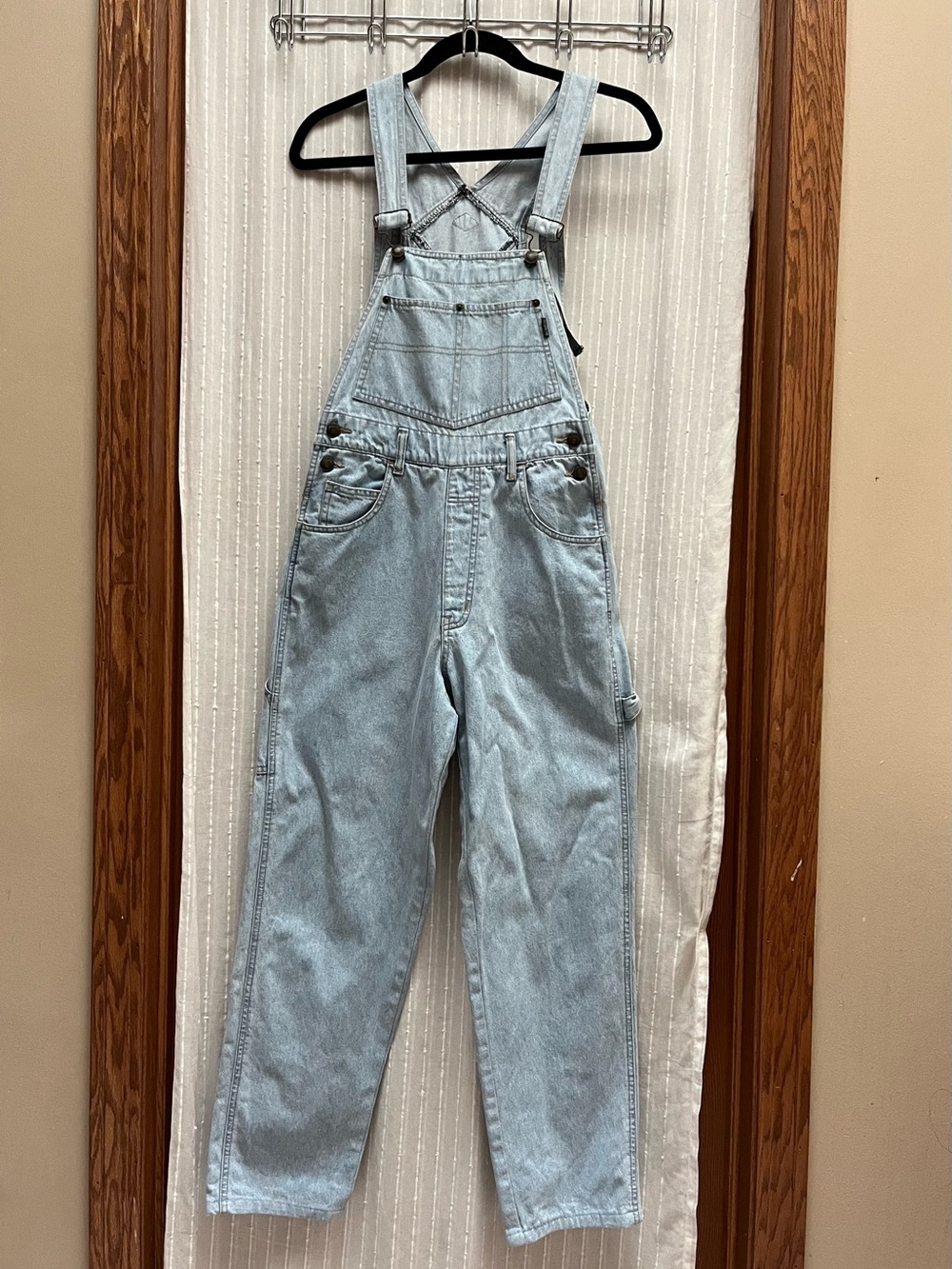 VTG Bobson Jeans Denim Overalls Light Wash Straight Leg Size S/3 Japanese